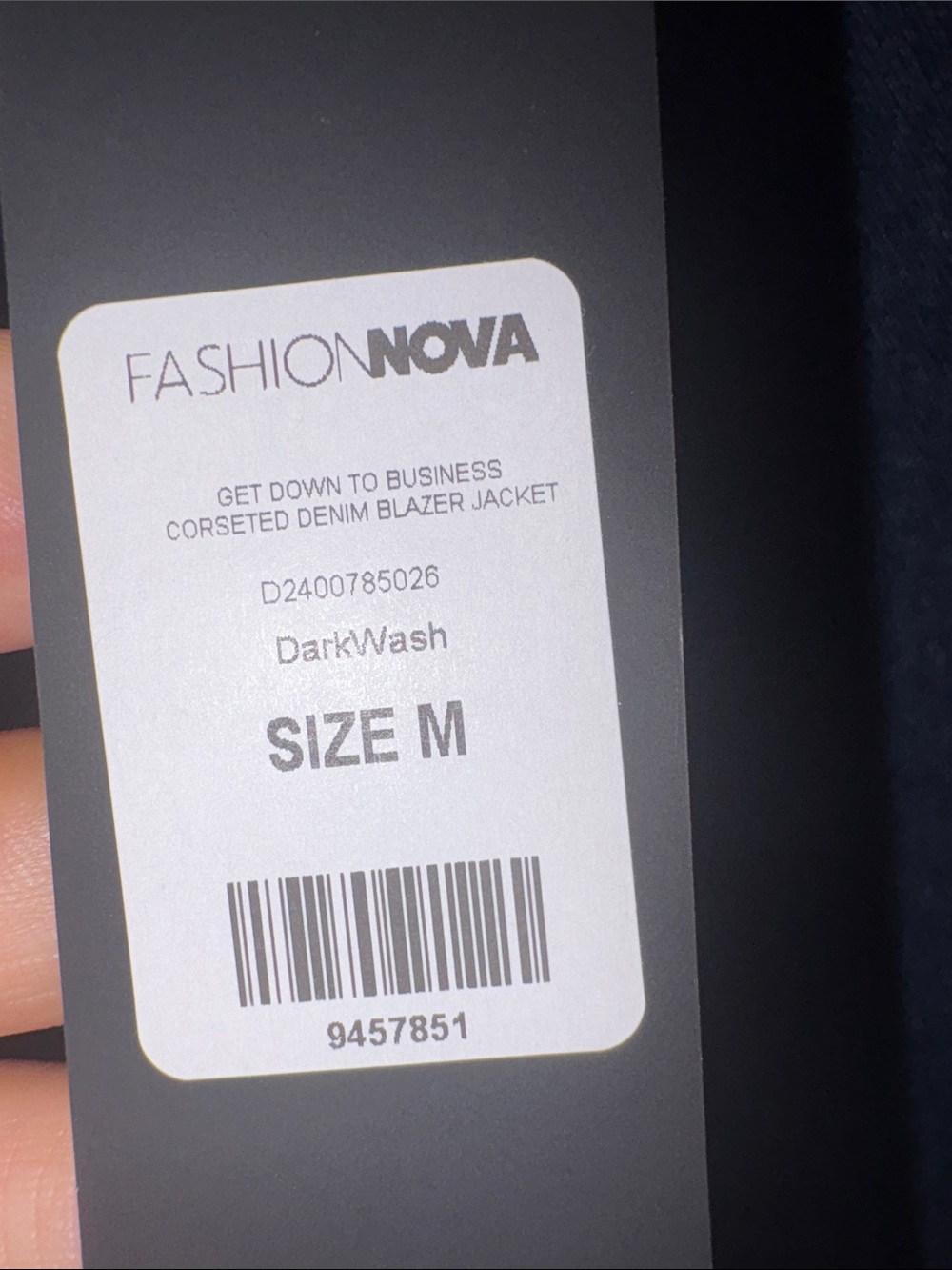 Fashion Nova Dark Blue Wide-Leg Denim and jacket set - Picture 2 of 8